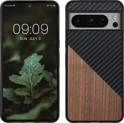 kwmobile hoesje geschikt voor Google Pixel 8 Pro - Backcover in donkerbruin / zwart -Smartphonehoesje - design