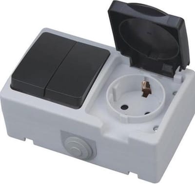 Buitenstopcontact - Serieschakelaar - Opbouw - Enkel/Dubbel - Geaard - Waterdicht IP54 | Nederland