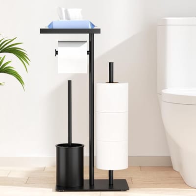 RVS Toiletset met Staande Toiletborstel, Wipe Box en Accessoires voor Badkamer