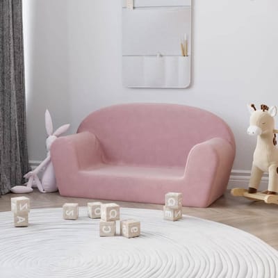 Kinderbank 2-zits - Kinderzitje Peuters - Ontspannen Lezen Spelen - Zacht Pluche Materiaal - 84 x 34 x 45 cm