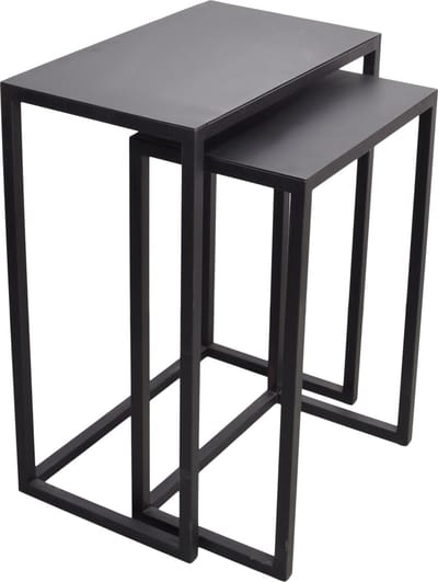 LOFT42 Brick set van 2 bijzettafels - Metaal - Zwart - 64x51x31