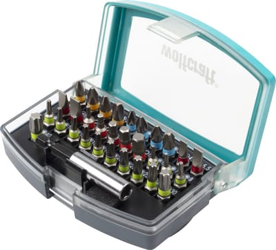 wolfcraft - Bitset 32 delig incl. Bithouder - PH - PZ - TORX - Inbus - Sleufkop en Kruiskop - Complete Bit set - 2975000