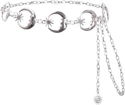 Zilveren Heupketting met Sterren en Maan - Mode Accessoire voor Dames en Meisjes, Perfect voor Feestjes en Festivals