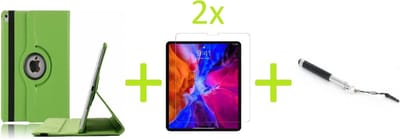 Geschikt voorApple iPad Air 4 (2020) 10.9 inch Multi Stand Case - 360 Draaibaar Tablet hoesje - Tablethoes - Groen + 2x Screenprotector + Stylus