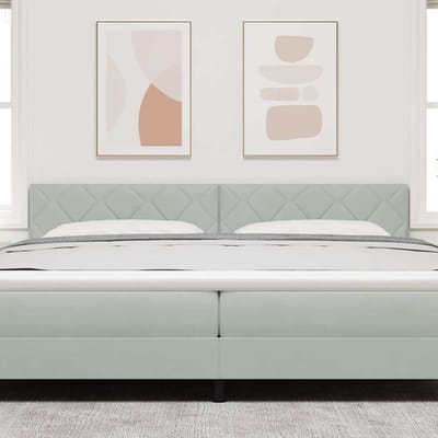vidaXL - LED - Hoofdbord - Lichtgrijs - 200 - cm - Kunstleer