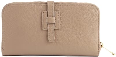 Giuliano lederen portemonee - Dames - Made in Italy - Taupe