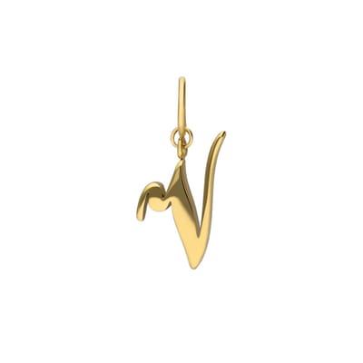 Lucardi Dames Stainless steel goldplated letterhanger voor dames - Hanger - Staal - Goudkleurig