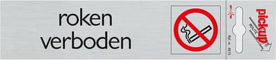 Pick-up bordje Roken Verboden - Aluminium - 165 x 44 mm