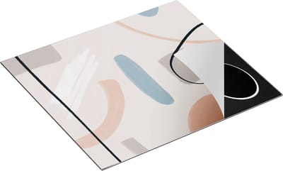 Chefcare Inductie Beschermer Abstracte Kunst - Scandinavische Style - 60x50 cm - Afdekplaat Inductie - Kookplaat Beschermer - Inductie Mat