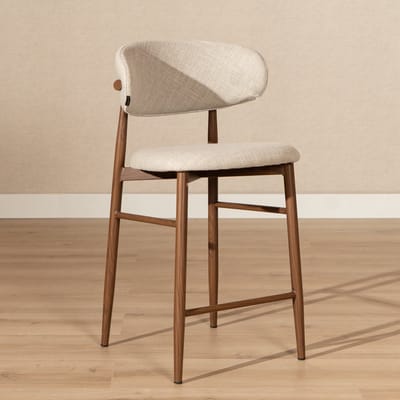 Bronx71® Barkruk Lara linnen taupe 70 cm - barstoel
