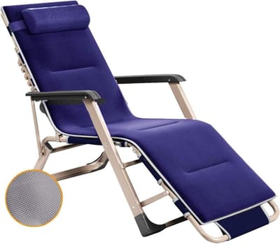 Opvouwbare ligstoel - Tuinstoel Relaxfauteuil - Buiten Ontspannen - Extra dik staal - Maximaal 260 kg - Eff en