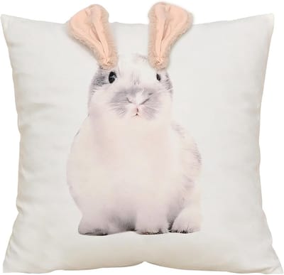 Dailygoods - Pasen Kussenhoes 45x45 cm met Konijnenoren - Decoratieve Sierkussenhoes met Konijnenontwerp voor Woonkamer en Bank, Lente Decoratie
