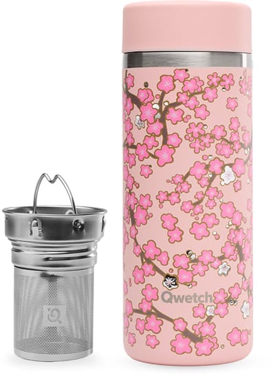 Qwetch Thermotheepot - Flowers Pastel Roze