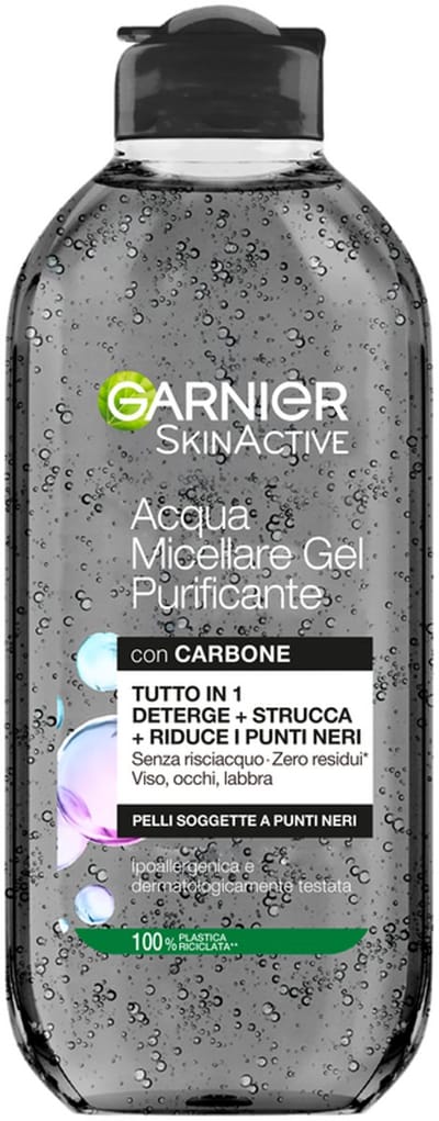 Garnier - Charcoal SkinActive - Micellair Reinigingswater - Jelly met Charcoal – Gezichtsreiniger & Make-up Remover – Tegen Onzuiverheden – Alles-in-1 – Zonder Afspoelen