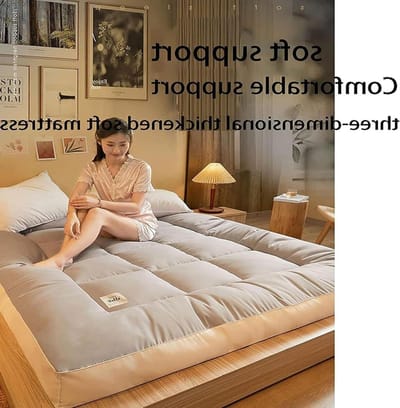 Futonmatras - Japanse slaapmat Vloermatras - Ontspannen slapen - Extra zacht donsvulling - 180x200 cm - Grijs