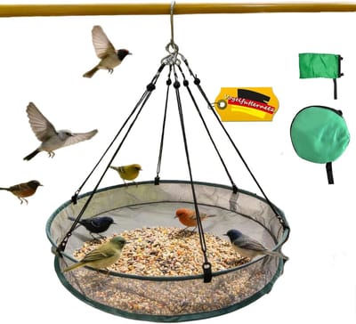 Grote Voedertray voor Vogels, Diameter 50 cm, Verstelbare Hangring voor Buiten in de Tuin, Ideaal voor Vogelvoeders