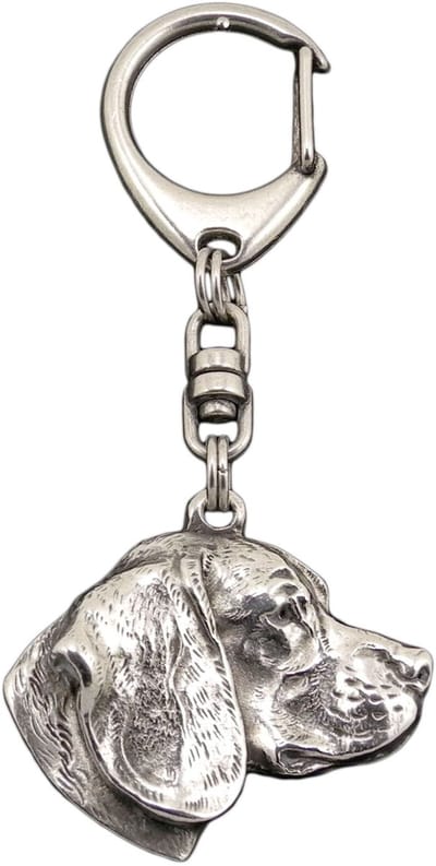 Art-Dog - Sleutelhanger Beagle - Verzilverd - Hondenportret - Unieke Tasdecoratie