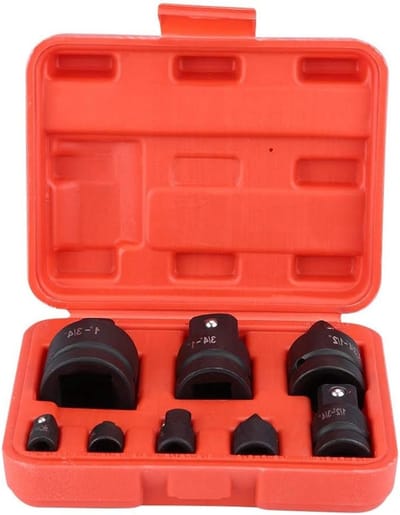 8-delige Impact Adapter Set met Cap Converter en Stapelmechanisme in Draagtas voor Diverse Aandrijvers