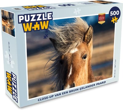Puzzel Close-up van een bruin IJslander paard - Legpuzzel - Puzzel 500 stukjes