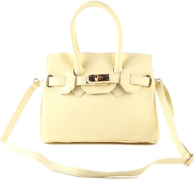 Giuliano lederen handtas Aleah - Dames - Made in Italy - Zacht geel