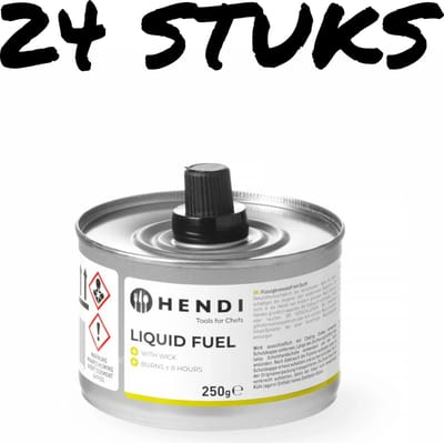HENDI Vloeibare brandstof met lont – roet- en geurvrij – brandduur ± 4 uur – 24 stuks