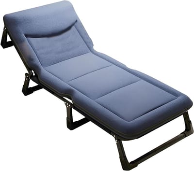 Opvouwbaar campingbed - Slaapbed buiten - Outdoor slapen - 4 standen verstelbaar - Tot 192 kg - Blauw