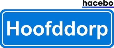 Hacebo - Plaatsnaam Sticker - 29x10 CM - Hoofddorp sticker - Verkeersborden sticker - grappige cadeaus - Hoofddorp