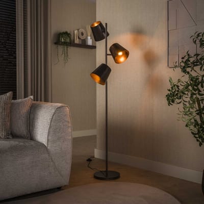 Vloerlamp 3-lichts bruin metaal Carta