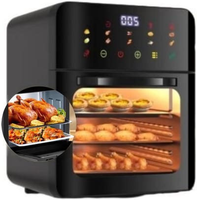 Airfryer met Hete Lucht - Mini Oven - Gezond Koken - Intelligente Spraakbesturing - 25 Liter Capaciteit - Zwart
