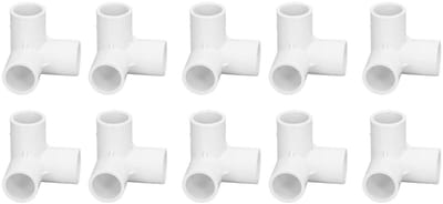 aladdien - 3-weg buisschroefverbindingen - PVC-hoekverbinding - Eenvoudig te verbinden - Wit - Voor tentverbinding en meubelinstallatie - Breed toep...