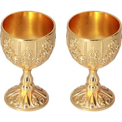 2 Stuks 30ML Kelk Europees Hoogwaardig Gouden Retro Ornamenten voor Reisdecoratie Huiscollectie