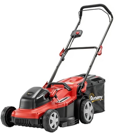Elektrische Grasmaaier - 800 W - 40 cm maaibreedte - 45 liter Opvangbak - 7 Instelbare Maaihoogtes (25–75 mm) – Accu-indicator - Overbelastingsbeveiliging - Tuingereedschap voor Gazon - Rood + Zwart