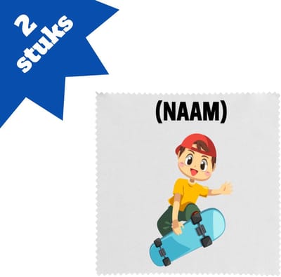 Akyol - skateboarden met eigen naam brillendoekjes - Sport - skateboarder - skaten - 17,8 bij 17,8 cm - 2 stuks