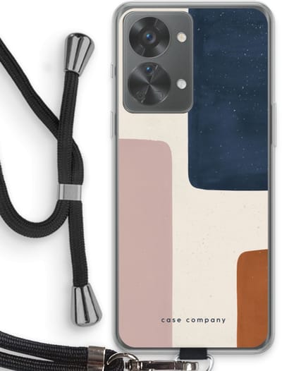 Case Company® - Hoesje met koord geschikt voor OnePlus Nord 2T hoesje met Koord - Geo #5 - Telefoonhoesje met Zwart Koord - Bescherming aan alle Kanten en Over de Schermrand