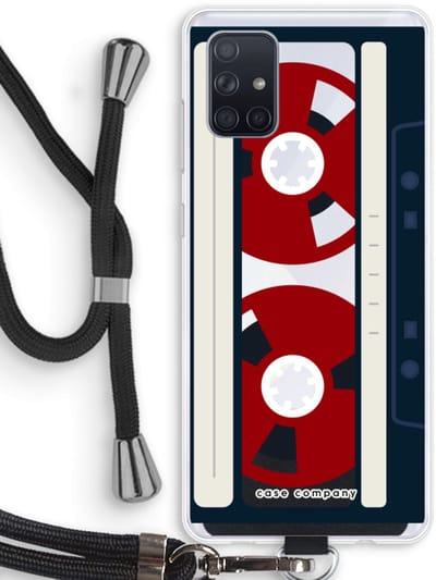 Case Company® - Hoesje met koord geschikt voor Samsung Galaxy A71 hoesje met Koord - Here's your tape - Telefoonhoesje met Zwart Koord - Bescherming aan alle Kanten en Over de Schermrand