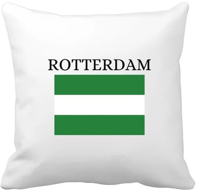 Akyol - rotterdam Kussen hoes - Rotterdam - toeristen rotterdammers - groen wit groen vlag - cadeautje - kado - erasmusbrug - zuid holland - 40 bij 40 cm