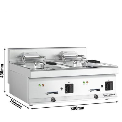 GGM Gastro Elektro Doppelfritteuse - 10+10 Liter - 18 kW