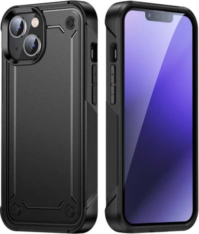 Smartphonica Schokbestendig hoesje voor iPhone 14 shock proof case - Zwart geschikt voor iPhone 14