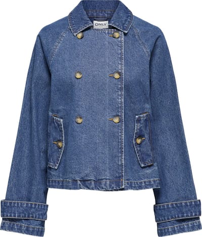 Only April Short Denim Trenchcoat Dames - Maat XS