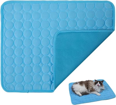 Famanu – Koelmat voor honden en katten van niet-giftige gel, zelfkoelend systeem, perfect voor huisdieren in de zomer, S 50 x 40 cm