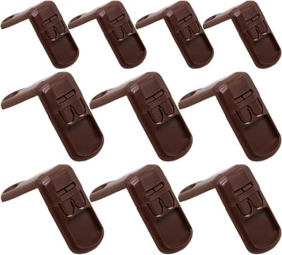 Kindersloten voor Kastjes - Babyproof Sloten - Huis Beveiligen - Dubbele Knop Ontgrendeling - 10 stuks - Koffie