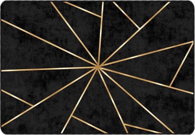 vidaXL - Vloerkleed - wasbaar - 120x180 - cm - zwart - en - goudkleurig