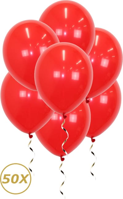Rode Helium Ballonnen Kerst Versiering Verjaardag Versiering Feest Versiering Ballon Valentijn Rood Decoratie - 50 Stuks
