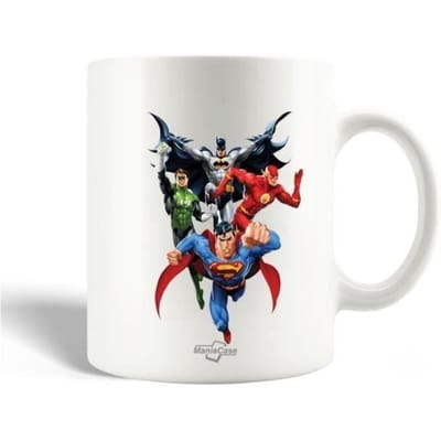 Mug en Céramique - Superman - Gris Rouge Bleu Et Vert - 30cl - Compatible Lave-Vaisselle - Rond