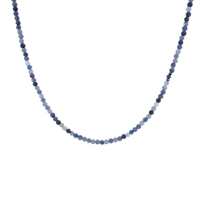 IbizaMen - heren - ketting - edelsteen - agaat - blauw - 4mm - 50cm