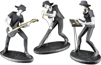Gilde Handwerk - Sculptuur - Beeld - Muzikaal Trio - Band - Set/3 - Polyresin