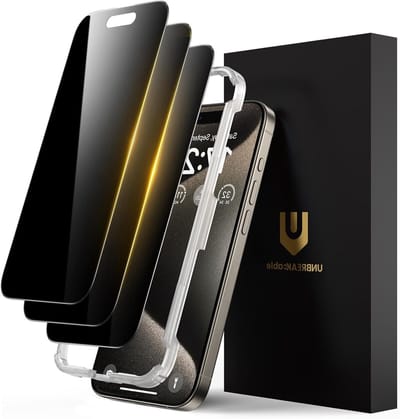 Privacy Screen Protector voor iPhone 15 Pro, Schokbestendig Gehard Glas, 9H Hardheid, Eenvoudige Installatie, 3-Pack Anti-Spionage Bescherming voor 6.1 inch Smartphone