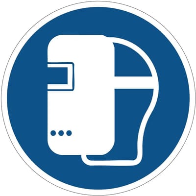 Lasmasker verplicht gebodsbord - M019 | gecoat dibond materiaal | 10 cm