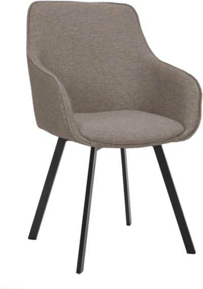 Tower Living eetkamerstoel Borgo met armleuning draaibaar - Bjorn 34 Beige - Grijs