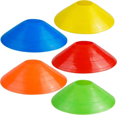 Professionele Marker Cones Set voor Voetbaltraining - 15 Kleurige Marker Platen, Trainingsaccessoires voor Kinderen en Sportactiviteiten